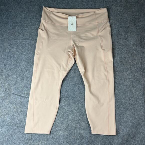 Fabletics Oasis High Waisted 7/8 Leggings Womens 4X Light Pink Athleisure - Picture 1 of 11